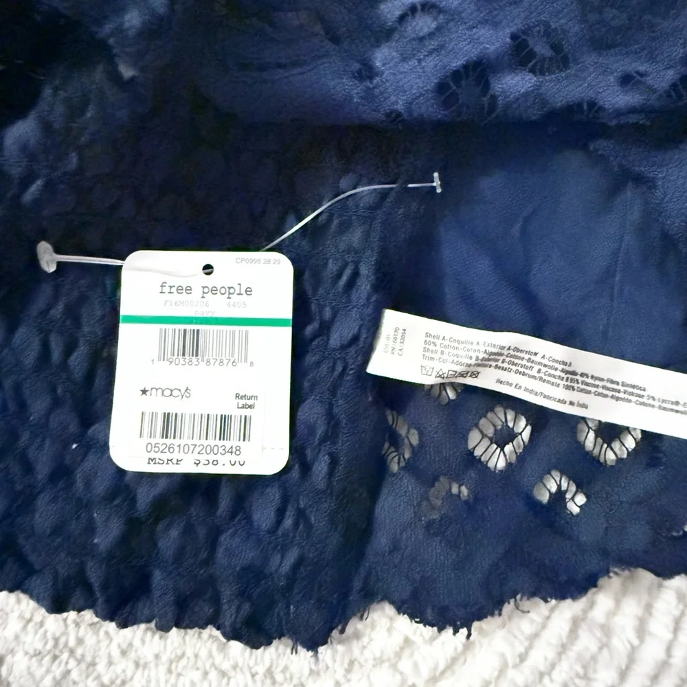 Free People Adella Lace Bralette in Navy Blue - Picture 4 of 4